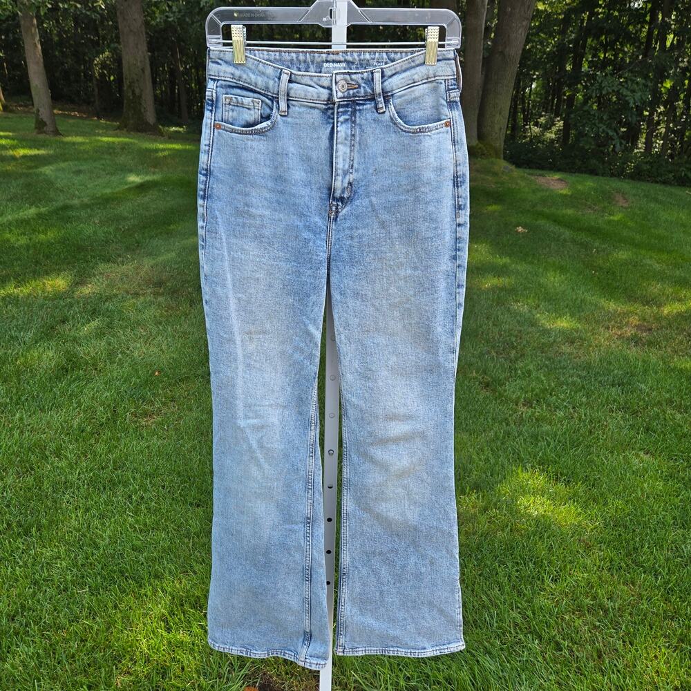 Old Navy Women's Higher High Rise Flare Jeans Side Slit Secret Smooth 2 Petite